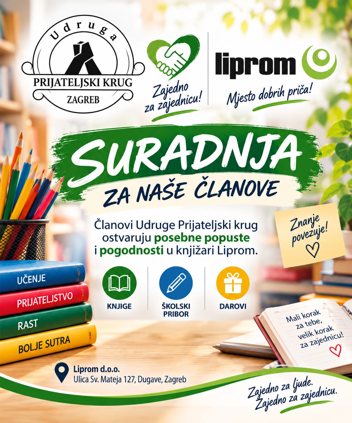 Suradnja Udruge Prijateljski krug i knjižare Liprom